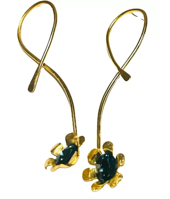 Boucles d'oreilles Marguerite bleue