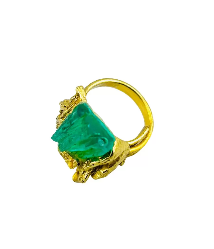 Bague Sanaz dorée verte