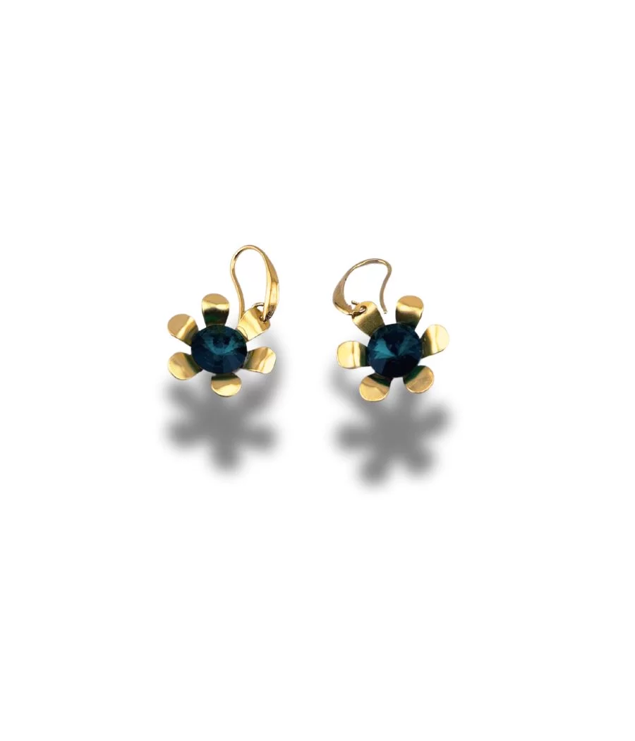 Boucles d'oreilles mini Marguerite bleue