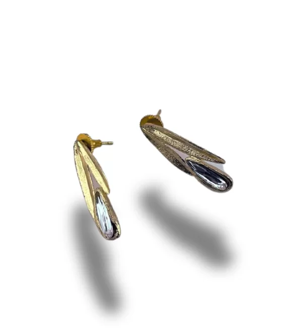 Boucles d'oreilles Iris olive zircon